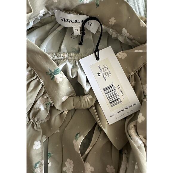 WeWoreWhat Sage Green Polka Dot High Low Dress Boho Prairie XS - Picture 5 of 6